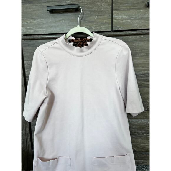 Free People West Hill Mini Dress – Size Medium – Nectar Pink with Leopard Tie - Picture 2 of 11